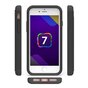 &Eacute;tui rigide noir robuste &agrave; goujons en silicone compatible avec iPhone 7 8 goujons de couverture noirs