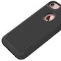 &Eacute;tui rigide noir robuste &agrave; goujons en silicone compatible avec iPhone 7 8 goujons de couverture noirs