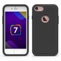 &Eacute;tui rigide noir robuste &agrave; goujons en silicone compatible avec iPhone 7 8 goujons de couverture noirs
