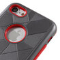 Coque rigide m&eacute;tallique gris rouge en TPU compatible avec iPhone 7 8 coque rouge argent