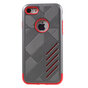 Coque rigide m&eacute;tallique gris rouge en TPU compatible avec iPhone 7 8 coque rouge argent