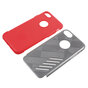 Coque rigide m&eacute;tallique gris rouge en TPU compatible avec iPhone 7 8 coque rouge argent