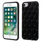 Coque en silicone noir avec diamants compatible avec iPhone 7 8 SE 2020 SE 2022 Pierres brillantes