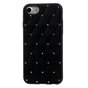 Coque en silicone noir avec diamants compatible avec iPhone 7 8 SE 2020 SE 2022 Pierres brillantes