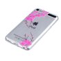 Coque en TPU &agrave; fleurs roses compatible avec iPod Touch 5 6 7, coque transparente