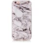 Housse de protection en marbre compatible avec iPhone 6 Plus 6s Plus en silicone - Marbre - Blanc