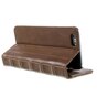 Couverture de biblioth&egrave;que en cuir compatible avec iPhone 6 Plus 6s Plus cuir artificiel marron