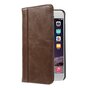 Couverture de biblioth&egrave;que en cuir compatible avec iPhone 6 Plus 6s Plus cuir artificiel marron