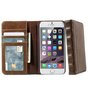 Couverture de biblioth&egrave;que en cuir compatible avec iPhone 6 Plus 6s Plus cuir artificiel marron