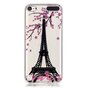 Housse en silicone TPU transparente pour iPod Touch 5 6 7 Paris rose fleur