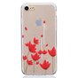 Coque TPU iPhone 7 8 SE 2020 SE 2022 Coque coquelicot empreinte fleurs rouges