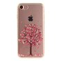Coque transparente en TPU compatible avec iPhone 7, 8, SE 2020, SE 2022, arbre &agrave; fleurs roses