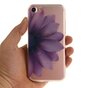 Coque transparente en TPU compatible avec iPhone 7 8 SE 2020 SE 2022 avec fleur violette