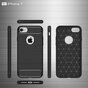 Armure en fibre de carbone noire la coque TPU compatible avec iPhone 7 8