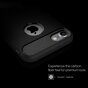 Armure en fibre de carbone noire la coque TPU compatible avec iPhone 7 8