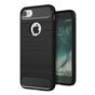 Armure en fibre de carbone noire la coque TPU compatible avec iPhone 7 8