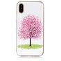 Arbre &agrave; fleurs rose compatible avec la coque en TPU compatible avec iPhone X XS