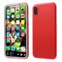 Coque rouge compatible avec iPhone X XS, coque en TPU transparente rouge