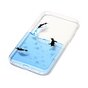 Coque iPhone X XS transparente TPU pingouin eau