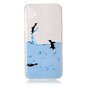 Coque transparente en TPU avec motif pingouin compatible avec iPhone X XS