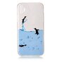 Coque iPhone X XS transparente TPU pingouin eau