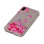 Coque transparente pour iPhone X XS fleurs roses