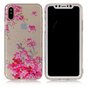 Coque transparente pour iPhone X XS fleurs roses