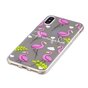 Coque de protection transparente en forme de flamant rose compatible avec iPhone X XS