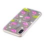 Coque de protection transparente en forme de flamant rose compatible avec iPhone X XS