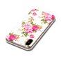 Coque TPU florale compatible avec iPhone X XS rose blanc rose