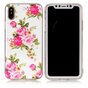Coque TPU florale compatible avec iPhone X XS rose blanc rose