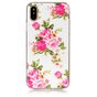 Coque TPU florale compatible avec iPhone X XS rose blanc rose