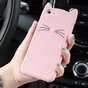 Moustaches de chat mignonnes compatible avec iPhone 6 6s, &eacute;tui de protection avec oreilles de chaton - Rose