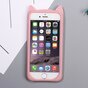 Moustaches de chat mignonnes compatible avec iPhone 6 6s, &eacute;tui de protection avec oreilles de chaton - Rose