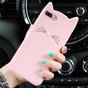 Moustaches de chat mignonnes compatible avec iPhone 7 Plus 8 Plus, &eacute;tui de protection chaton - Rose