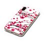 Coque compatible avec iPhone X XS branches rouges fleurs printemps TPU blanc