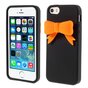 Housse de protection pour iPhone 5 5s SE 2016 avec noeud orange 3D noir