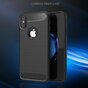 Coque Carbon Armor compatible avec iPhone X XS, coque de protection en TPU noir