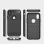 Coque Carbon Armor compatible avec iPhone X XS, coque de protection en TPU noir