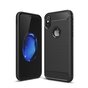 Coque Carbon Armor compatible avec iPhone X XS, coque de protection en TPU noir