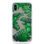 Feuilles coque transparente en TPU compatible avec iPhone X XS coque verte nature