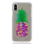 Coque ananas color&eacute;e iPhone X XS fruit transparent