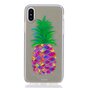 Coque ananas color&eacute;e compatible avec iPhone X XS coque fruit transparente