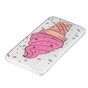 Coque iPhone X XS rose cr&egrave;me glac&eacute;e mouchet&eacute;e transparente TPU de bonbons &agrave; la cr&egrave;me glac&eacute;e