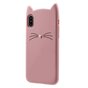 Housse de chat rose pour iPhone X XS Housse silicone silicone chaton oreilles d&#039;animaux