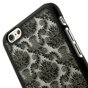 Coque baroque noire compatible avec iPhone 6 6s coque rigide henn&eacute; damass&eacute; fleur