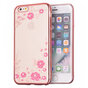 Coque en TPU rose fleurs papillons compatible avec iPhone 6 6s