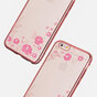 Coque en TPU rose fleurs papillons compatible avec iPhone 6 6s