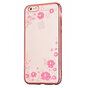 Coque en TPU rose fleurs papillons compatible avec iPhone 6 6s