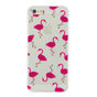 Coque transparente en TPU flamant rose compatible avec iPhone 5 5s SE 2016